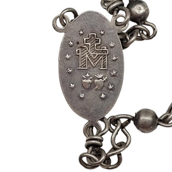 HP Vintage Sterling silver 1.5in Crucifix 19 inch. Rosary - Picture 9 of 10